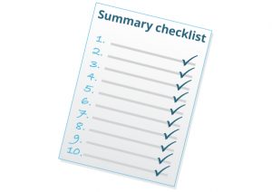 Summary checklist